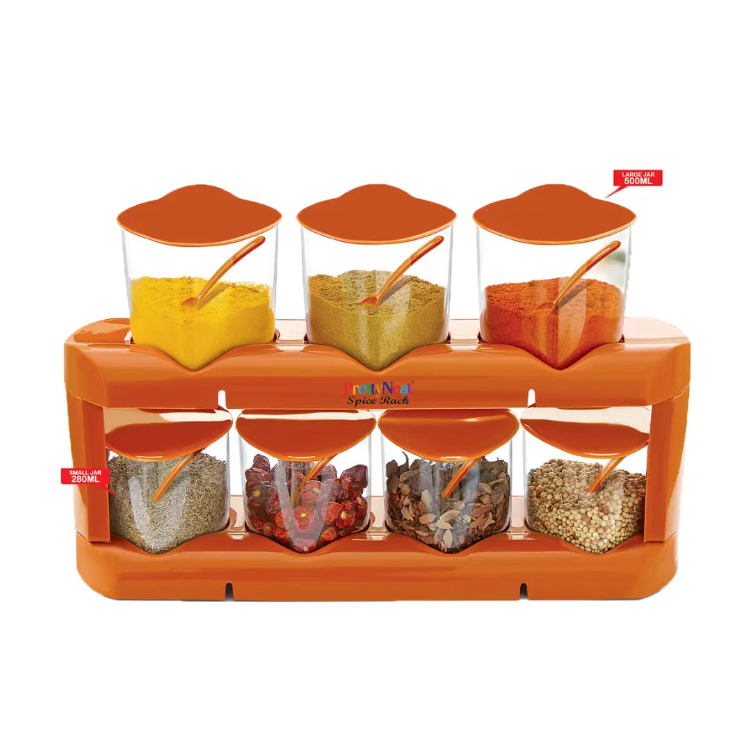 Spice Rack - Set of 7 Crystal Jars