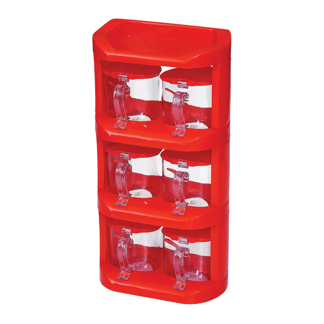Vertical Spice Rack - Set of 6 Crystal Jars