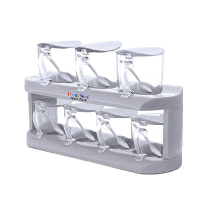 Spice Rack - Set of 7 Crystal Jars