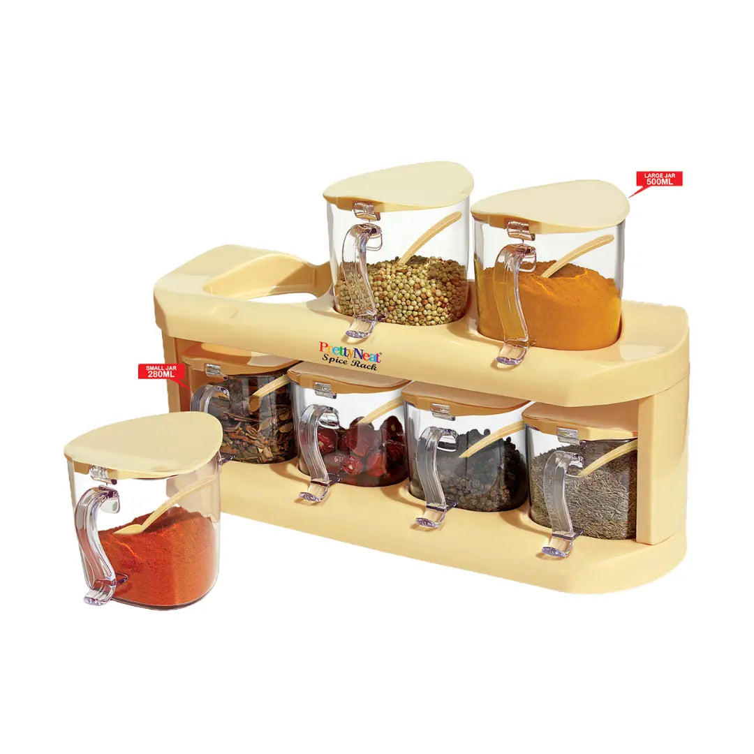Spice Rack - Set of 7 Crystal Jars