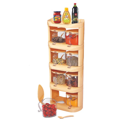 Vertical Spice Rack - Set of 8 Crystal Jars