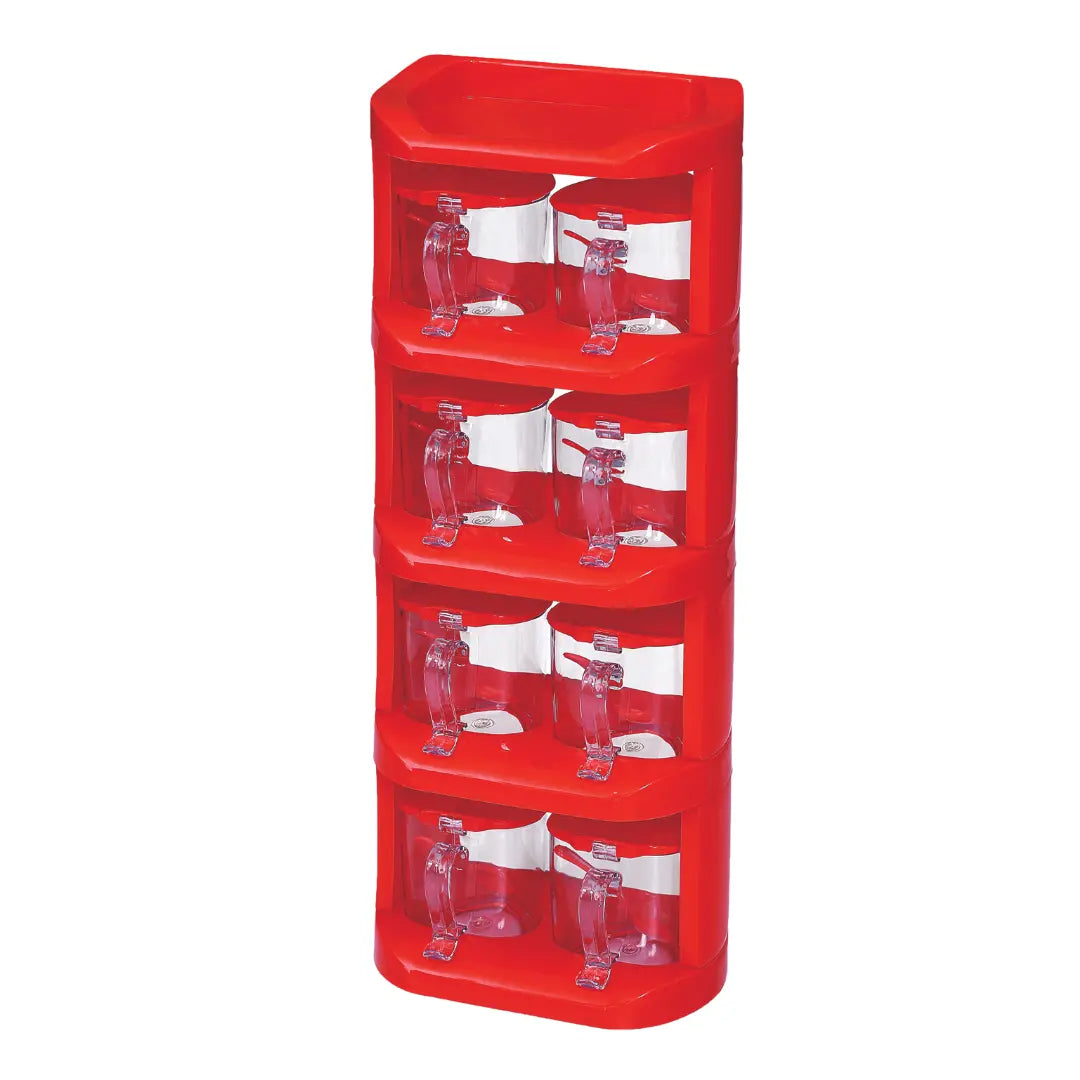 Vertical Spice Rack - Set of 8 Crystal Jars