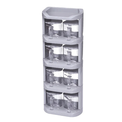 Vertical Spice Rack - Set of 8 Crystal Jars