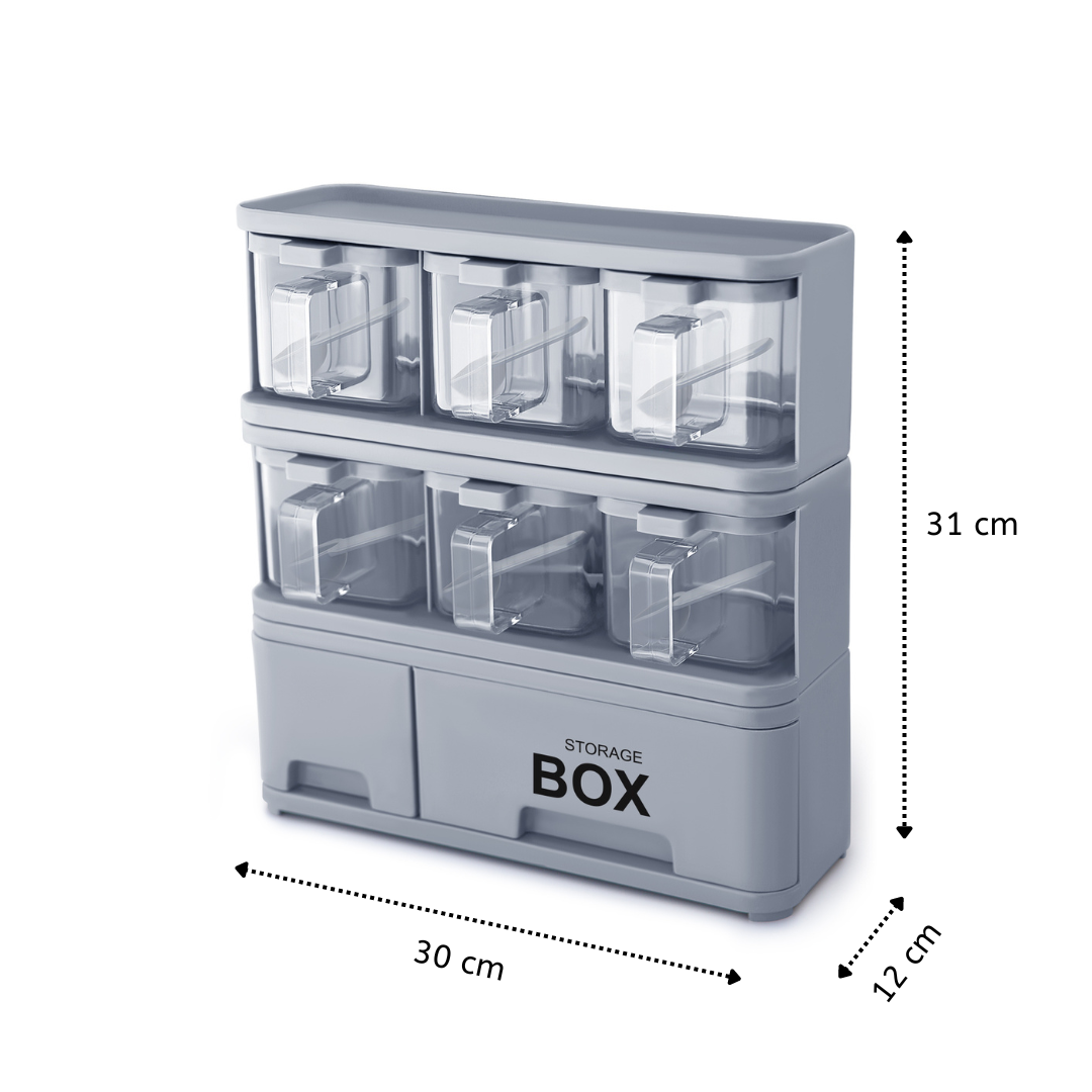 Storage Box Spice Rack 6x1