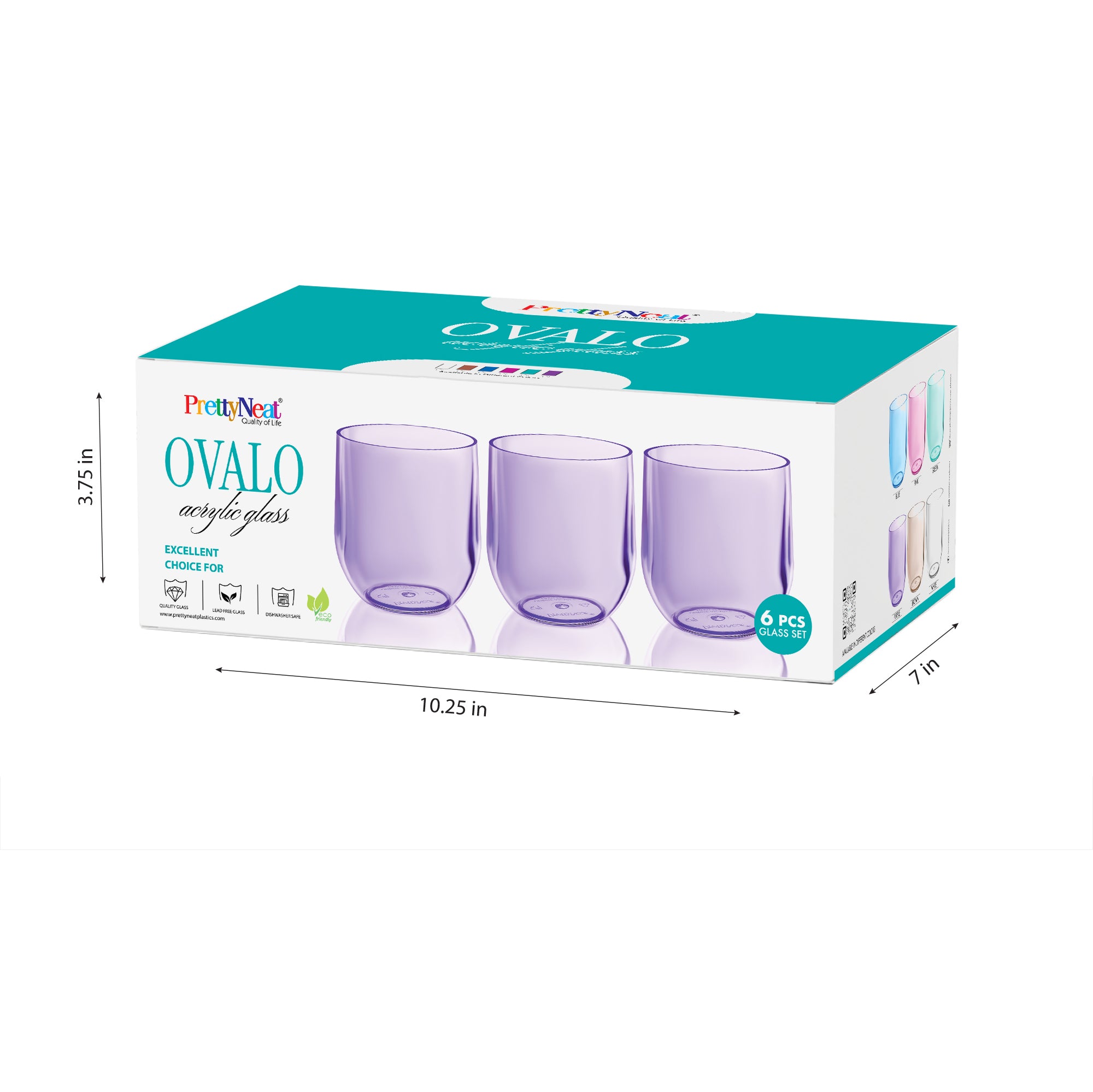 Ovalo Acrylic Glass - 400 ml - (Box of 6)