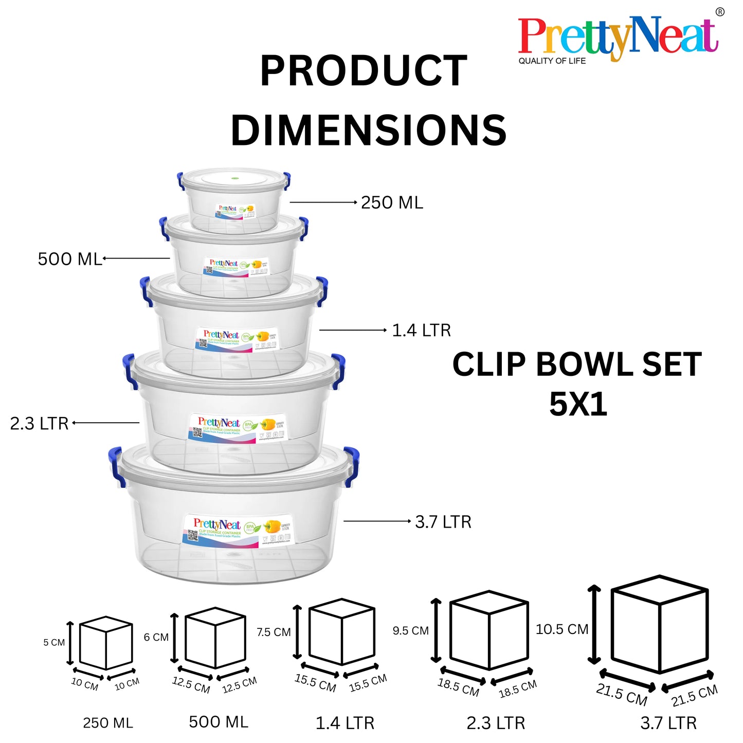 Clip Storage Container Bundles (3 pcs, 4 pcs and 5 pcs Set)