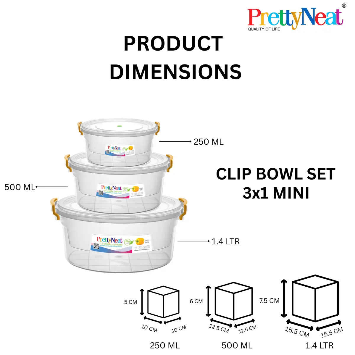 Clip Storage Container Bundles (3 pcs, 4 pcs and 5 pcs Set)