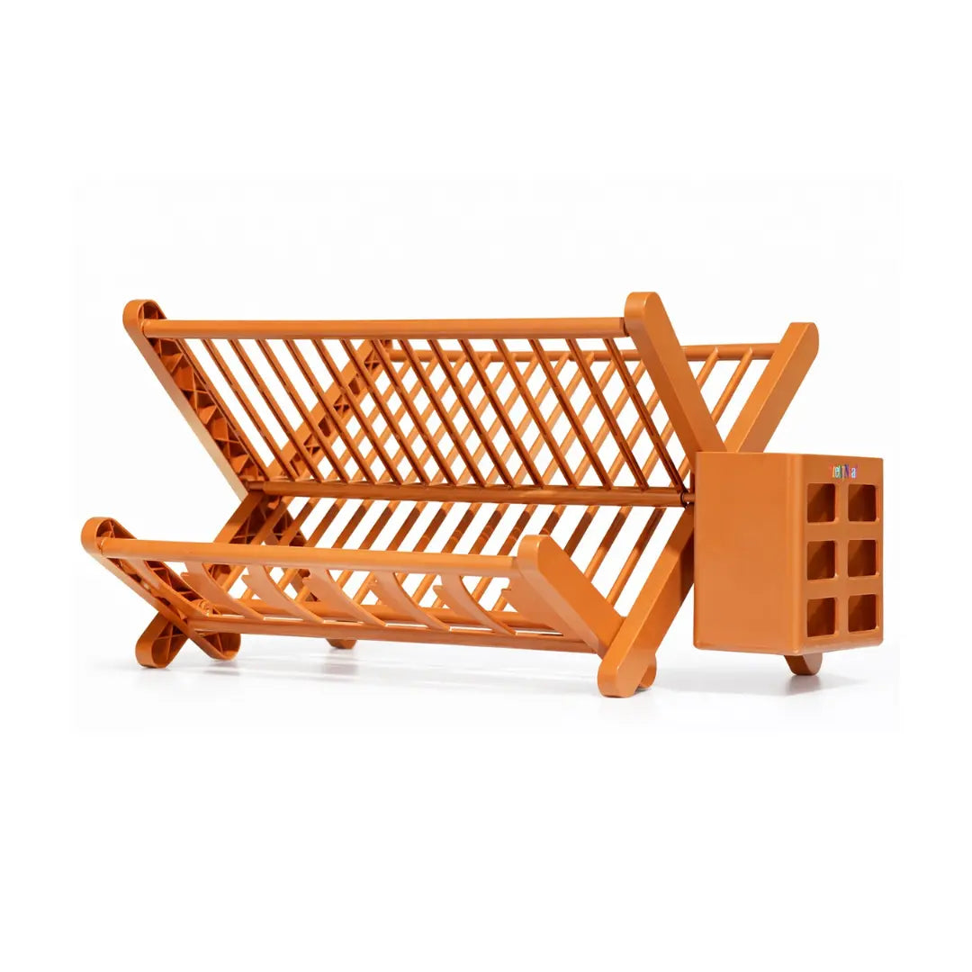 Foldable Plate Drying Rack with Cutlery Holder