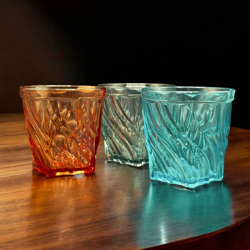 Swirl Crystal Glass - 400 ml - (Pack of 3)