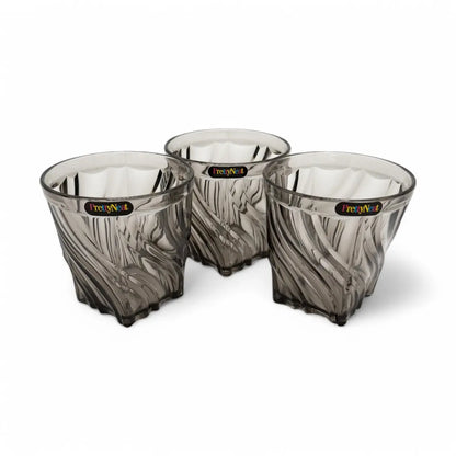 Swirl Crystal Glass - 400 ml - (Pack of 3)