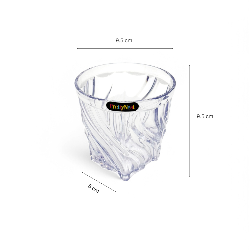 Swirl Crystal Glass - 400 ml - (Pack of 3)