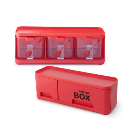 Storage Box Spice Rack - Set of 3 Crystal Jars