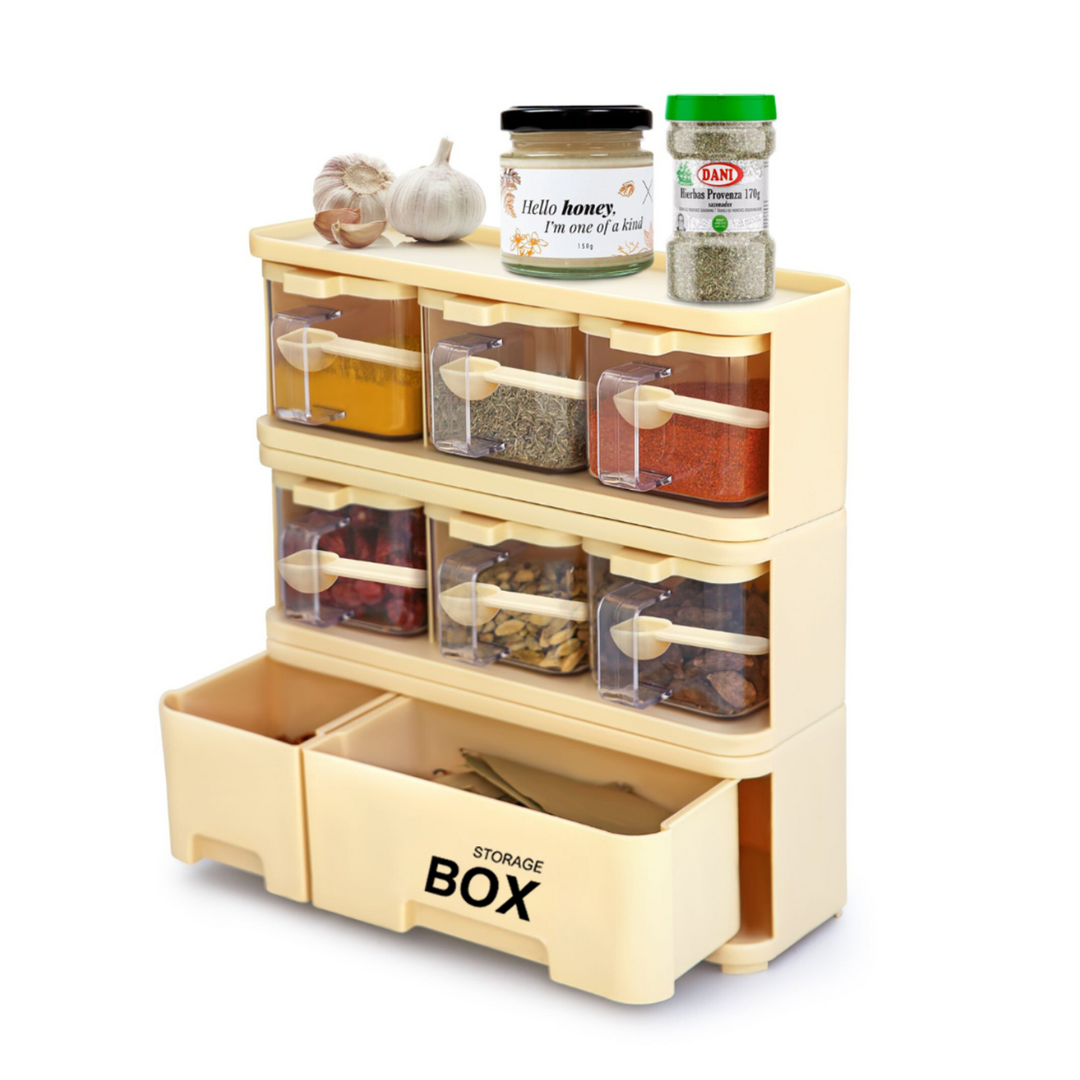 Storage Box Spice Rack 6x1 PrettyNeat Plastics