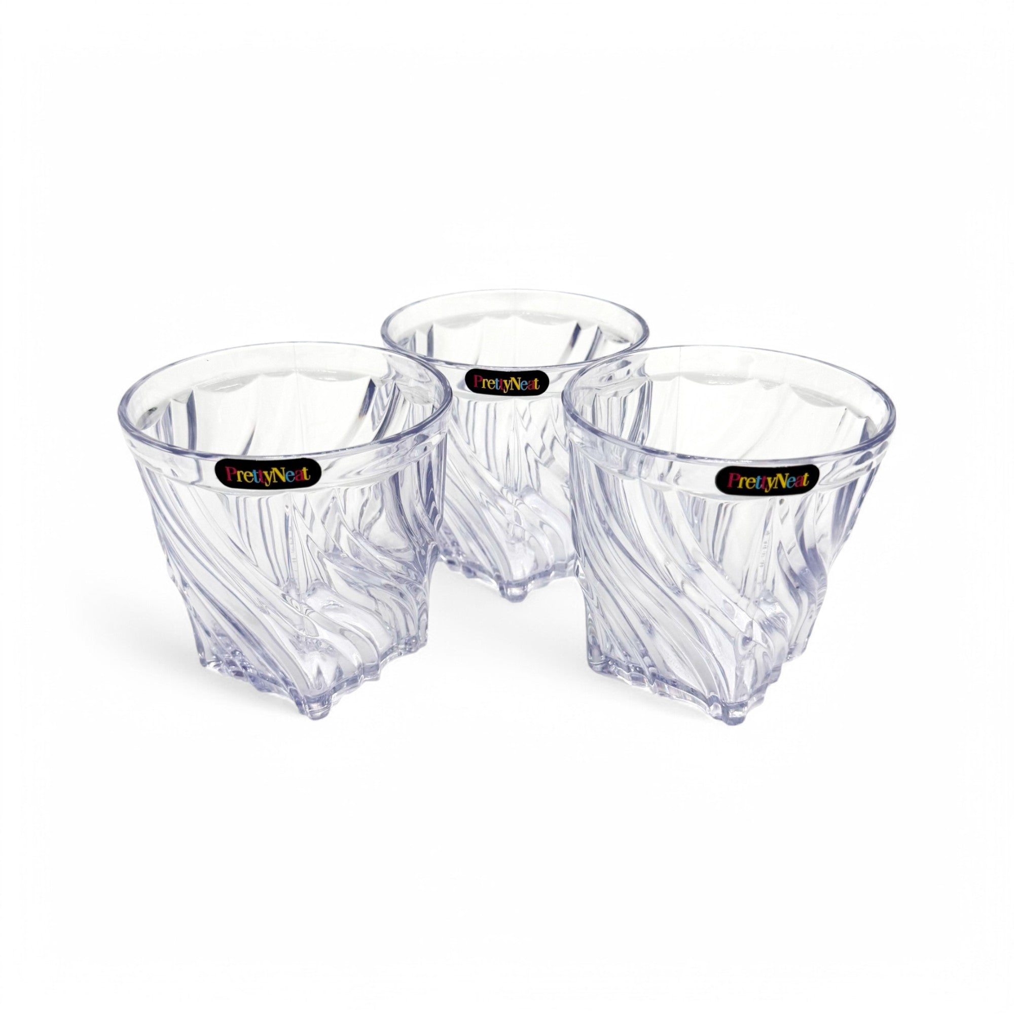 Swirl Crystal Glass - 400 ml - (Pack of 3)